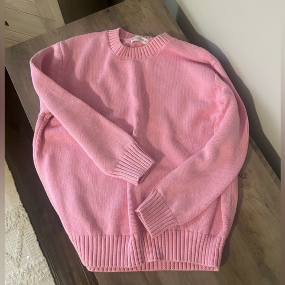 Neutral Ground Pink Crew Neck Oversized Sweater